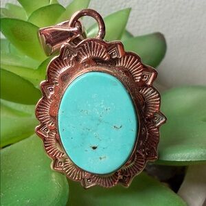 Royston Turquoise and Copper Pendant